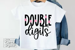 Floral Double Digits SVG - 10th Birthday Girl Flower Ten PNG Product Image 3