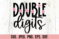 Floral Double Digits SVG - 10th Birthday Girl Flower Ten PNG Product Image 5