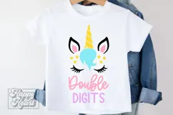 10th Birthday Unicorn SVG - Double Digits Unicorn Shirt PNG Product Image 2