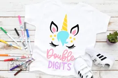 10th Birthday Unicorn SVG - Double Digits Unicorn Shirt PNG Product Image 3