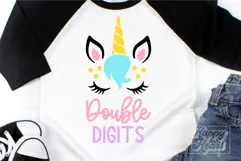 10th Birthday Unicorn SVG - Double Digits Unicorn Shirt PNG Product Image 4