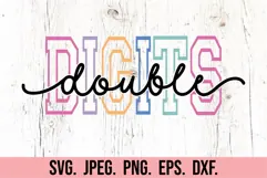 Double Digits SVG - 10th Birthday Girl Shirt Ten Era Varsity Product Image 5