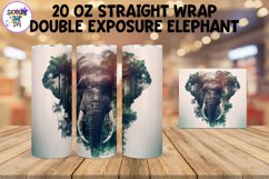 Double Exposure Elephant and Jungle Sublimation Tumbler Wrap Product Image 1