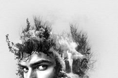 Double Exposure Portrait Nature Landscape Forest Art Product Image 6