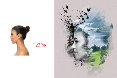 Double Exposure Watercolor Art Photo Effect Product Image 2