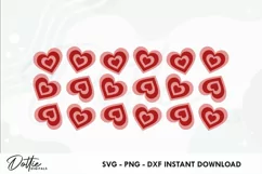 Love Hearts Valentines Libbey Glass Can Wrap SVG 16oz Product Image 2