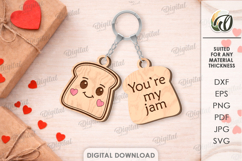 Double Valentine Keychains Laser Cut. Valentine Key Ring SVG Product Image 1