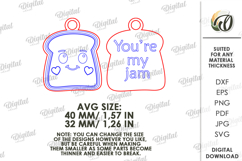 Double Valentine Keychains Laser Cut. Valentine Key Ring SVG Product Image 2