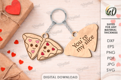Double Layer Valentine Keychains Laser Cut. Key Ring SVG Product Image 1