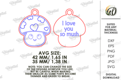 Double Valentine Keychains Laser Cut. Valentine Key Ring SVG Product Image 2