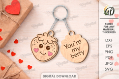 Double Valentine Keychains Bundle Laser Cut. Key Ring SVG Product Image 6
