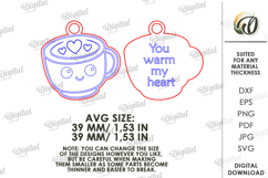 Double Valentine Keychains Laser Cut. Valentine Key Ring SVG Product Image 2