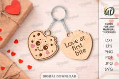 Double Layer Valentine Keychains Laser Cut. Key Ring SVG Product Image 1