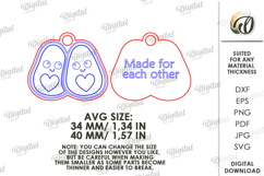 Double Layer Valentine Keychains Laser Cut. Key Ring SVG Product Image 2