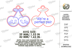 Double Layer Valentine Keychains Laser Cut. Key Ring SVG Product Image 2