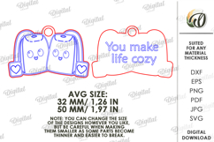 Double Layer Valentine Keychains Laser Cut. Key Ring SVG Product Image 2