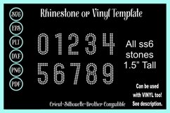 Double Lined 1.5 Inch Rhinestone Numbers - Rhinestone Cut Product Image 1