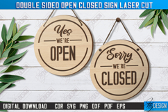 Double-Sided Open Closed Sign Laser Cut | Hanging Door Sign Product Image 1