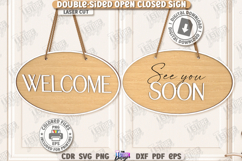 Double-Sided Open Closed Signs Laser Cut|Business Door Signs Product Image 1