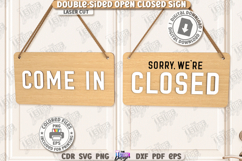 Double-Sided Open Closed Signs Laser Cut|Business Door Signs Product Image 1