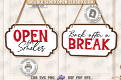 Double-Sided Open Closed Signs Laser Cut|Business Door Signs Product Image 1