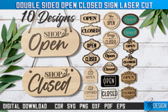 Double-Sided Open Closed Sign Laser Cut Bundle, Wall Decor Product Image 1