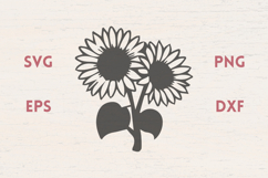 Two Sunflowers stem SVG Product Image 1