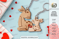 Double Valentines Keychains Bundle Lasercut. Key Ring SVG Product Image 11