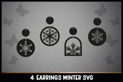 Templates earrings SVG I Laser Cut Files I Snowflakes Product Image 1