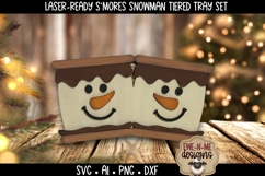 S&#039;mores Snowman Tiered Tray SVG | Six Laser Cut SVG Files Product Image 3