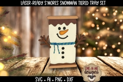 S&#039;mores Snowman Tiered Tray SVG | Six Laser Cut SVG Files Product Image 4