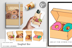 Digital Paper Donut Box Product Image 1