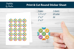 Donut Planner Stickers Printable, Cute Round Doughnut Labels Product Image 1