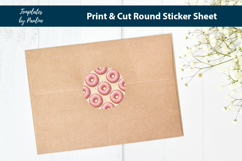Donut Party Favor Stickers Printable, Round Birthday Labels Product Image 2
