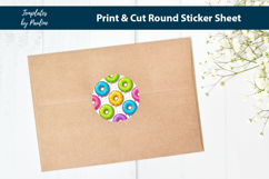 Donut Scrapbook Stickers Printable, Round Dessert Labels Product Image 2