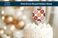 Donut Bakery Sticker Printable, Round Pastry Packaging Label Product Image 3