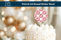 Kawaii Donut Stickers Printable, Cute Food Round Labels Product Image 3