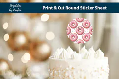 Kawaii Donut Stickers Printable, Cute Food Round Labels Product Image 3