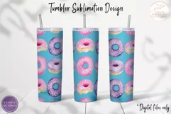 Cute Donuts Tumbler Sublimation. 20oz Tumbler Full Wrap PNG Product Image 3