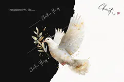 Watercolor White Dove Clipart | Christmas PNG Product Image 2