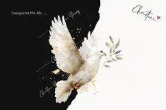 Watercolor White Dove Clipart | Christmas PNG Product Image 2