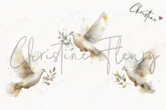 Watercolor White Dove Clipart | Christmas PNG Product Image 3