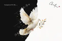 Watercolor White Dove Clipart | Christmas PNG Product Image 2