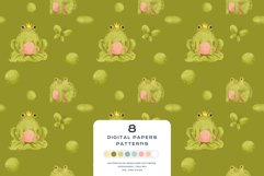 Download 9 Summer Prince Frog Seamless Pattern Digital Paper PNG JPGDigital Paper DTF Pattern Print Watercolor Clipart for kids