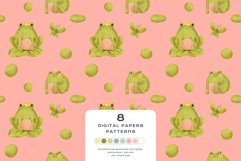 Download 9 Summer Prince Frog Seamless Pattern Digital Paper PNG JPGDigital Paper DTF Pattern Print Watercolor Clipart for kids