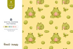 Download 9 Summer Prince Frog Seamless Pattern Digital Paper PNG JPGDigital Paper DTF Pattern Print Watercolor Clipart for kids