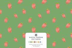 Download 9 Summer Spring Strawberry Seamless Pattern Digital Paper PNG Digital Paper DTF Pattern Print Watercolor Clipart for kids