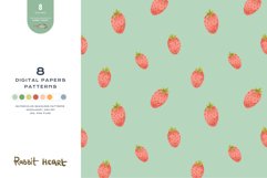 Download 9 Summer Spring Strawberry Seamless Pattern Digital Paper PNG Digital Paper DTF Pattern Print Watercolor Clipart for kids