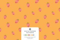 Download 9 Summer Spring Strawberry Seamless Pattern Digital Paper PNG Digital Paper DTF Pattern Print Watercolor Clipart for kids