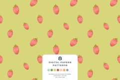 Download 9 Summer Spring Strawberry Seamless Pattern Digital Paper PNG Digital Paper DTF Pattern Print Watercolor Clipart for kids